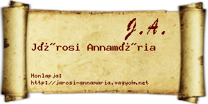 Járosi Annamária névjegykártya